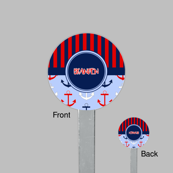 Custom Design - Clear Plastic 7" Stir Stick - Round - Front & Back