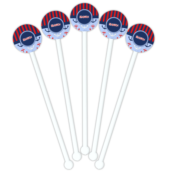 Custom Design - White Plastic 5.5" Stir Stick - Fan View