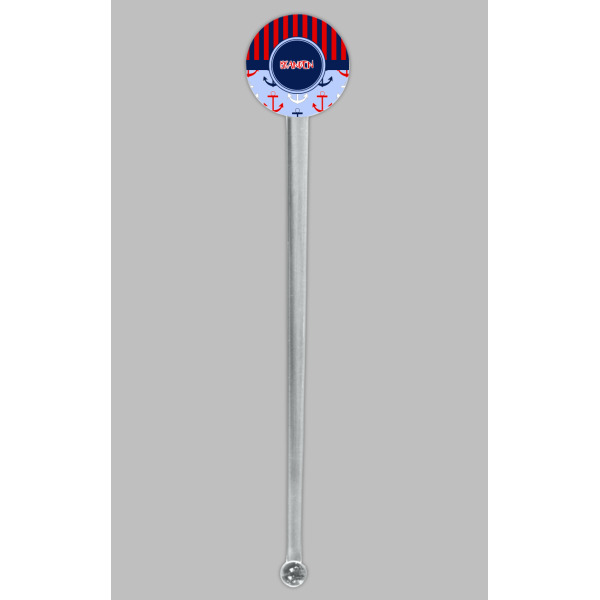 Custom Design - Clear Plastic 7" Stir Stick - Round - Single Stick
