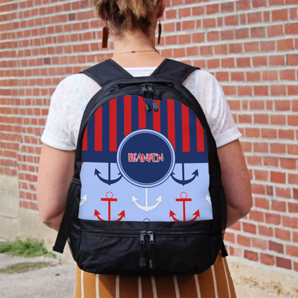 Custom Design - Large Backpack - Black - On Back