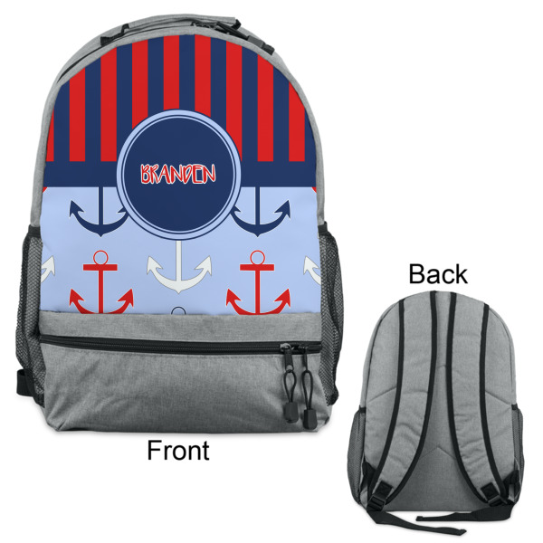 Custom Design - Large Backpack - Gray - Front & Back View