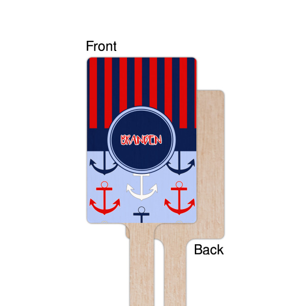 Custom Design - Wooden 6.25" Stir Stick - Rectangular - Single - Front & Back