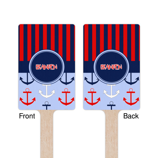 Custom Design - Wooden 6.25" Stir Stick - Rectangular - Double Sided - Front & Back
