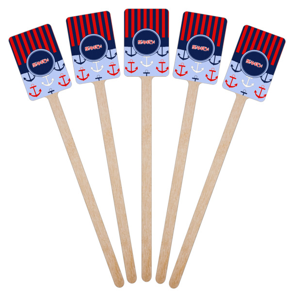 Custom Design - Wooden 6.25" Stir Stick - Rectangular - Fan View