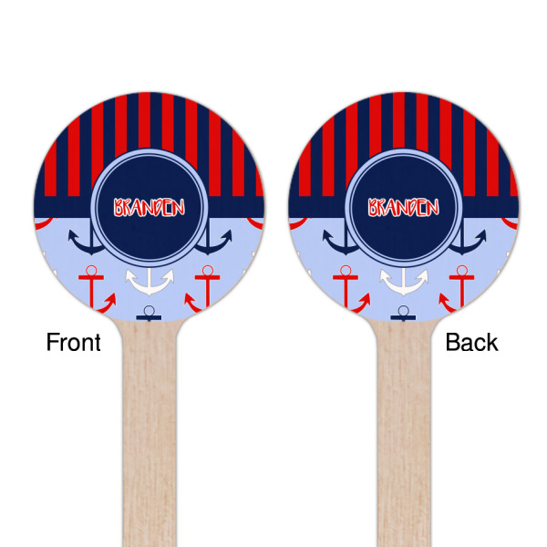Custom Design - Wooden 6" Stir Stick - Round - Double Sided - Front & Back
