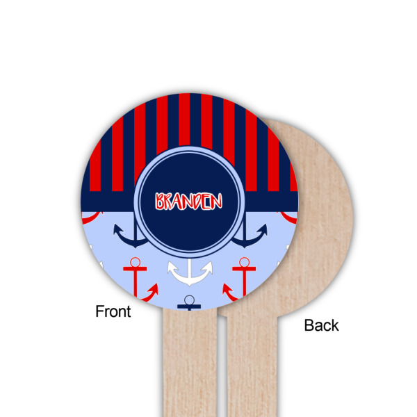 Custom Design - Wooden 6" Food Pick - Round - Single Sided - Front & Back