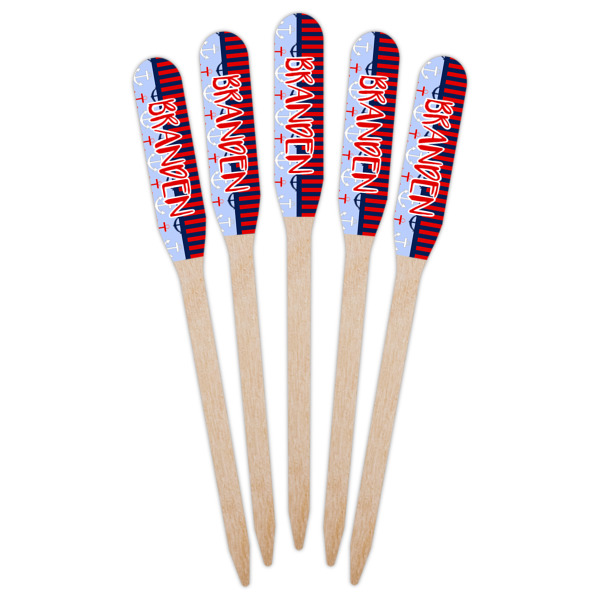 Custom Design - Wooden Food Pick - Paddle - Fan View