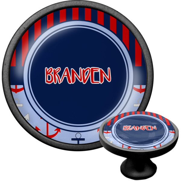 Custom Design - Black Custom Cabinet Knob (Front and Side)