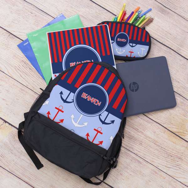 Custom Design - Large Backpack - Black - With Stuff