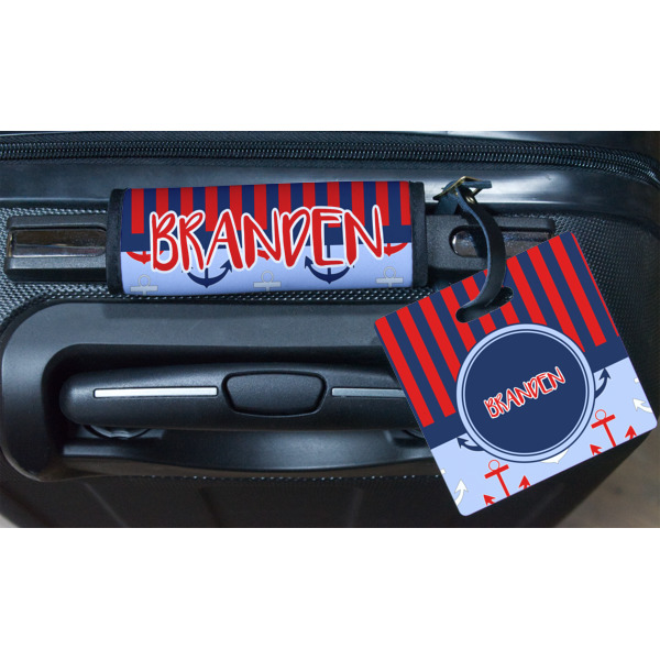 Custom Design - Square Luggage Tag & Handle Wrap - In Context