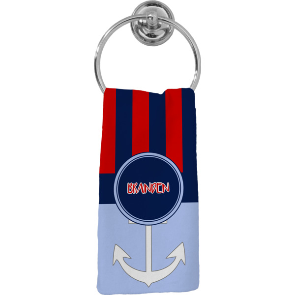 Custom Classic Anchor & Stripes Hand Towel - Full Print (Personalized)