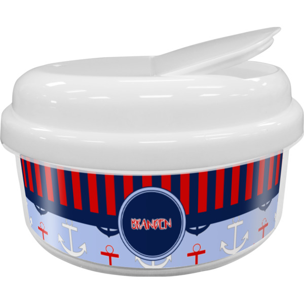 Custom Classic Anchor & Stripes Snack Container (Personalized)