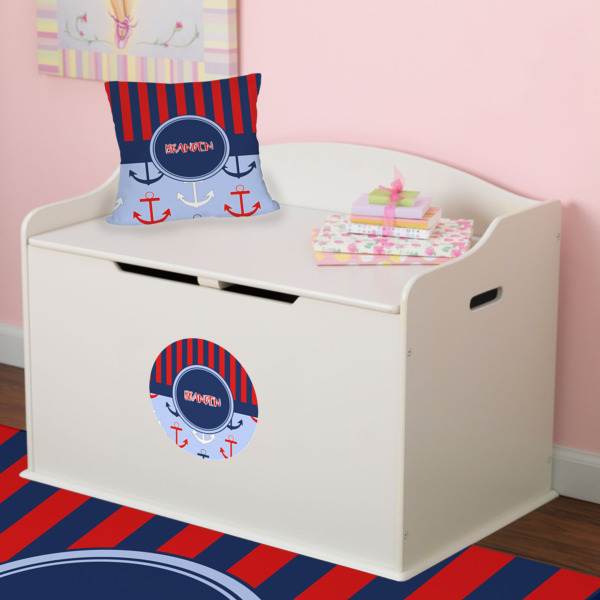 Custom Design - Round Wall Decal on Toy Chest