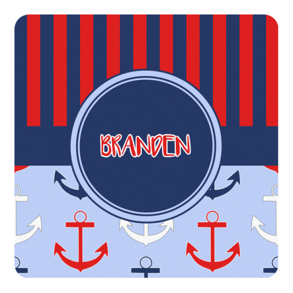Custom Classic Anchor & Stripes Square Decal (Personalized)