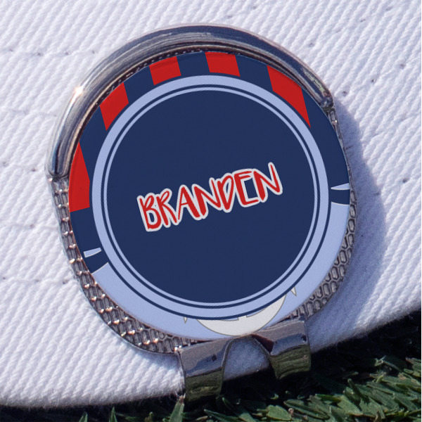 Custom Classic Anchor & Stripes Golf Ball Marker - Hat Clip