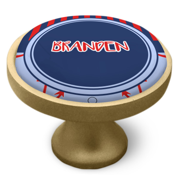 Custom Design - Cabinet Knob - Gold - Side