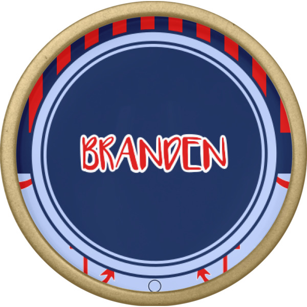 Custom Design - Cabinet Knob - Gold - Front