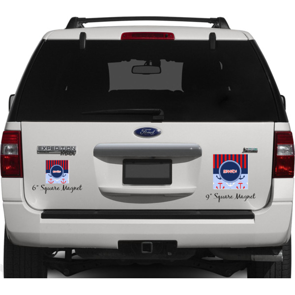Custom Design - Personalized Square Car Magnets on Ford Explorer