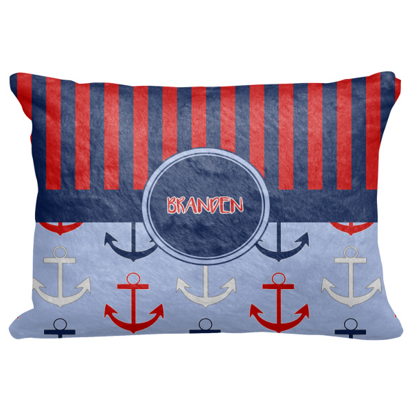 Custom Classic Anchor & Stripes Decorative Baby Pillowcase - 16"x12" (Personalized)