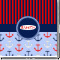 Classic Anchor & Stripes Cabinet Decal - Medium w/ Name or Text