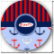 Classic Anchor & Stripes Multipurpose Round Labels - 1" (Personalized)