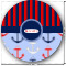 Classic Anchor & Stripes Multipurpose Round Labels - 4" (Personalized)