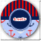 Classic Anchor & Stripes Round Decal - Small (Personalized)