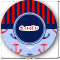 Classic Anchor & Stripes Round Decal - Large (Personalized)