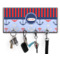 Classic Anchor & Stripes Key Hanger w/ 4 Hooks w/ Name or Text