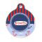 Classic Anchor & Stripes Round Pet ID Tag - Small (Personalized)