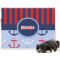 Classic Anchor & Stripes Dog Blanket - Large (Personalized)