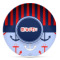 Classic Anchor & Stripes Microwave Safe Plastic Plate - Composite Polymer (Personalized)