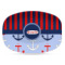 Classic Anchor & Stripes Plastic Platter - Microwave & Oven Safe Composite Polymer (Personalized)