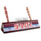Classic Anchor & Stripes Red Mahogany Nameplate with Business Card Holder (Personalized)