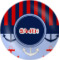 Classic Anchor & Stripes Melamine Plate (Personalized)