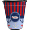 Classic Anchor & Stripes Waste Basket - Single Sided (Black) (Personalized)