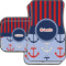 Classic Anchor & Stripes Car Floor Mats Set - 2 Front & 2 Back (Personalized)