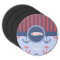 Classic Anchor & Stripes Round Rubber Backed Coasters - Set of 4 (Personalized)