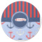 Classic Anchor & Stripes Round Rubber Backed Coaster (Personalized)