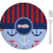 Classic Anchor & Stripes 8" Glass Appetizer / Dessert Plates - Single or Set (Personalized)