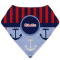 Classic Anchor & Stripes Bandana Bib (Personalized)