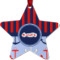 Classic Anchor & Stripes Metal Star Ornament - Double Sided w/ Name or Text