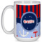 Classic Anchor & Stripes 15 Oz Coffee Mug - White (Personalized)