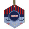 Classic Anchor & Stripes Flat Glass Ornament - Hexagon w/ Name or Text