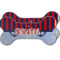Classic Anchor & Stripes Ceramic Dog Ornament - Front & Back w/ Name or Text