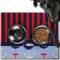 Classic Anchor & Stripes Dog Food Mat - Large w/ Name or Text