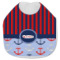 Classic Anchor & Stripes Jersey Knit Baby Bib w/ Name or Text