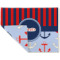 Classic Anchor & Stripes Double-Sided Linen Placemat - Single w/ Name or Text