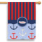 Classic Anchor & Stripes 28" House Flag (Personalized)