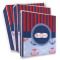 Classic Anchor & Stripes 3 Ring Binder - Full Wrap (Personalized)